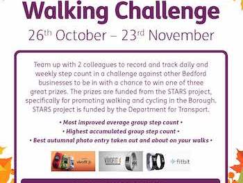 Bedford Borough steps up to Autumn Walking Challenge